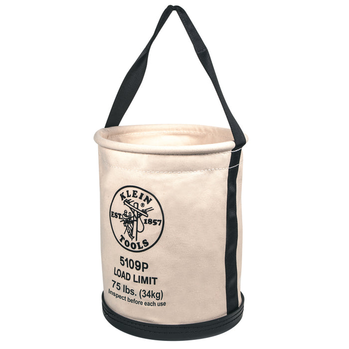 KLEIN TOOLS 12" Molded Bottom Wide Straight Wall Canvas Bucket w/ Pocket