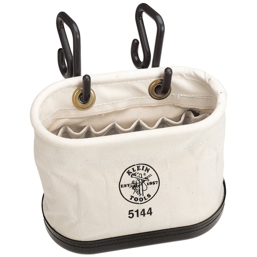 KLEIN TOOLS 15-Pocket Aerial Oval Canvas Bucket w/ Hooks