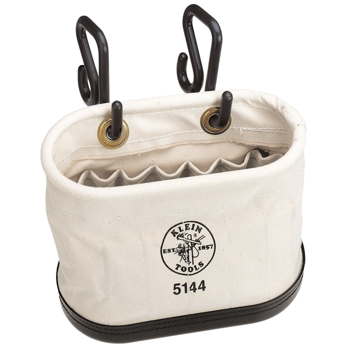 KLEIN TOOLS 15-Pocket Aerial Oval Canvas Bucket w/ Hooks