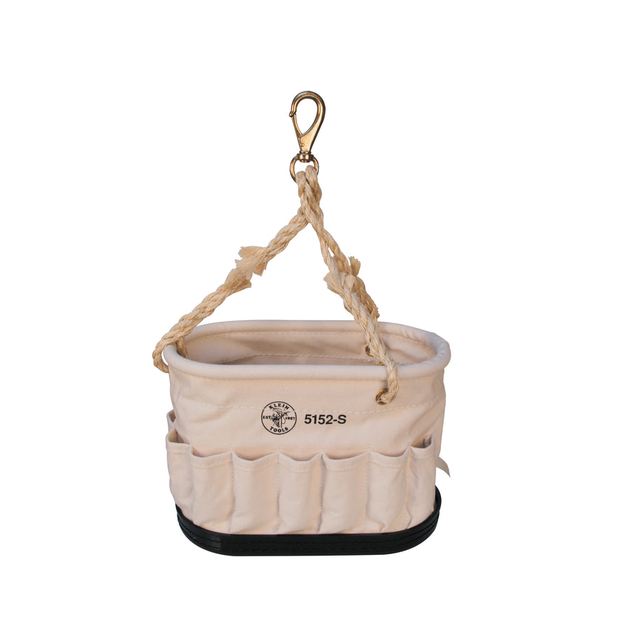 KLEIN TOOLS 41-Pocket Oval Canvas Bucket w/ Swivel Snap Hook