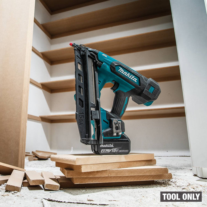 Makita XNB08Z 18V LXT® Lithium-Ion Brushless Cordless 2-1/2” Angled Finish Nailer, 15 Ga., Tool Only