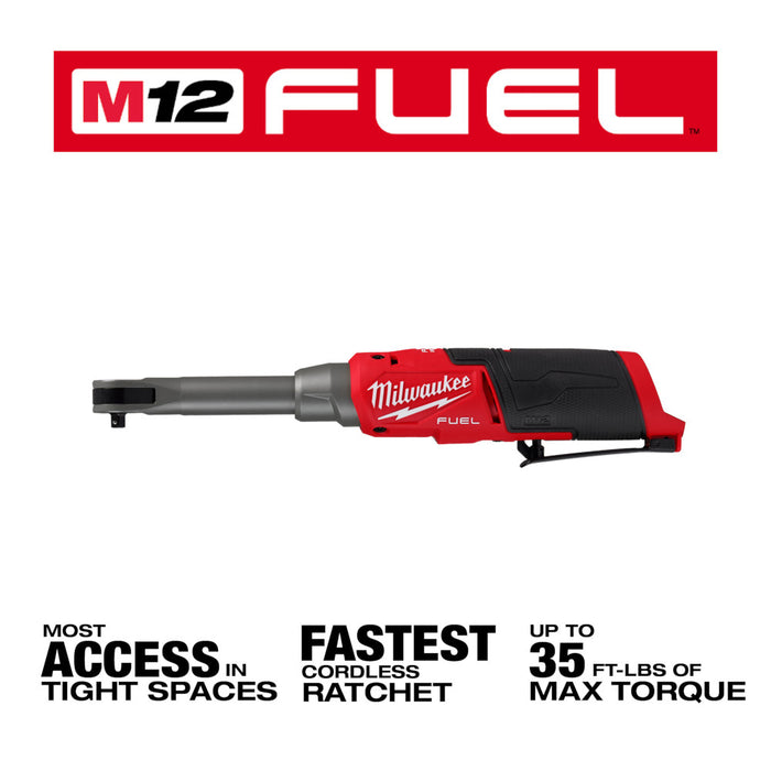 MILWAUKEE M12 FUEL™ 3/8" Extended Reach Ratchet (Tool Only)
