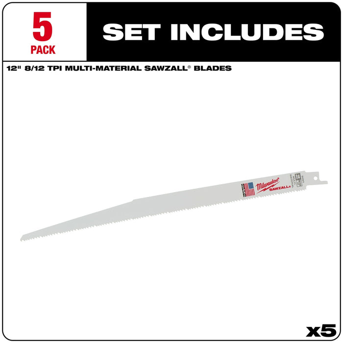 MILWAUKEE 8/12 TPI SAWZALL® Standard Multi-Material Blades