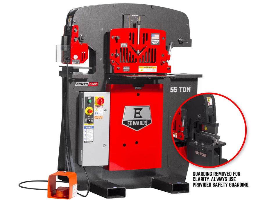EDWARDS 55 Ton Ironworker 3 Phase, 230 Volt, PowerLink, 10" Brake
