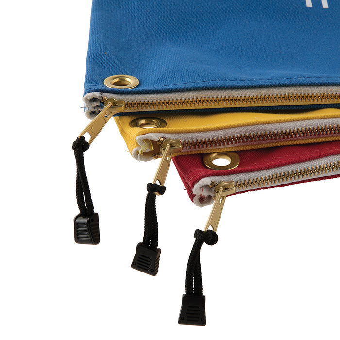 KLEIN TOOLS Large Canvas Zipper Bag Tool Pouches, Assorted Colors (3 PACK)