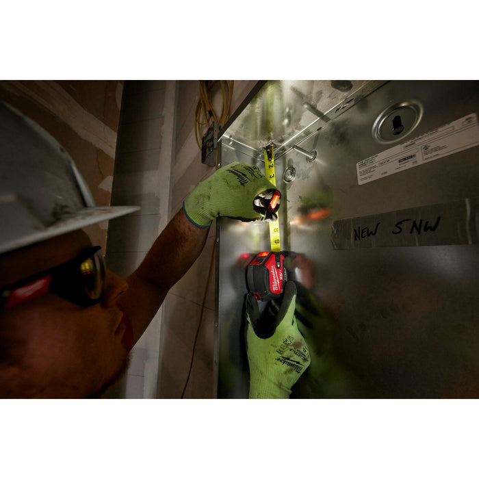 MILWAUKEE 25' Compact Wide Blade Magnetic Tape Measure w/ Rechargeable 100L Light