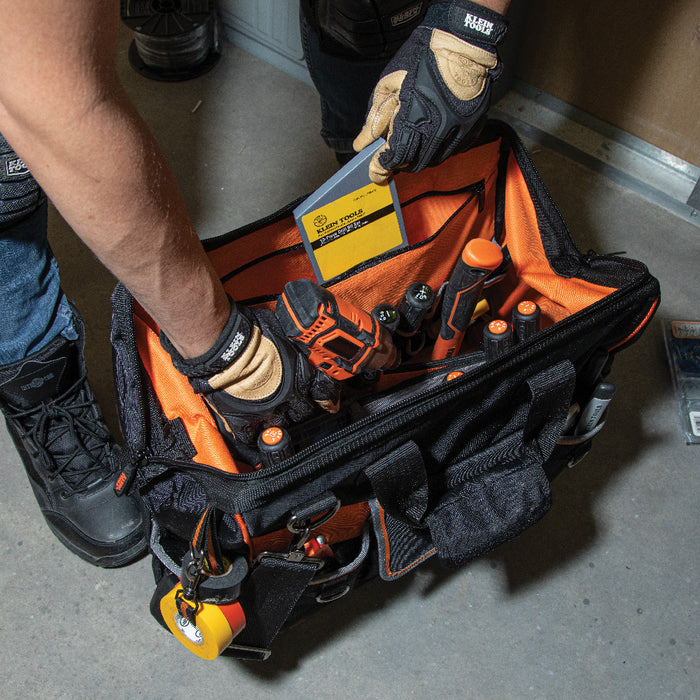 KLEIN TOOLS TRADESMAN PRO™ 16" Wide-Open Tool Bag w/ 42 Pockets