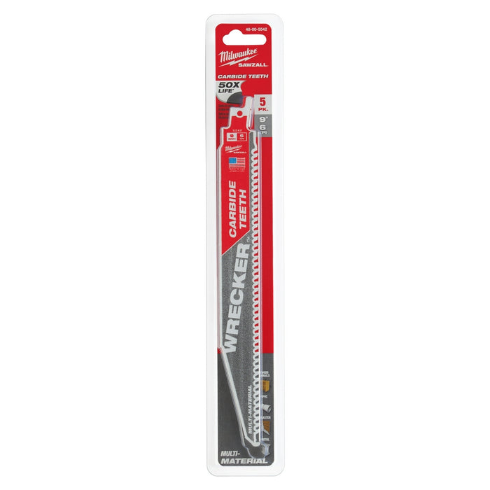 MILWAUKEE 6 TPI WRECKER™ Multi-Material SAWZALL® Blade w/ Carbide Teeth (5 PACK)