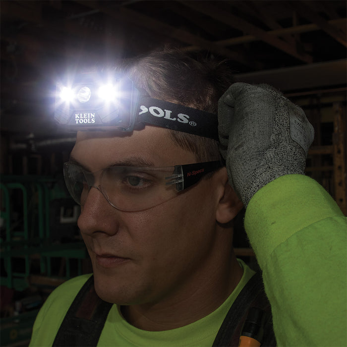KLEIN TOOLS 400 Lumens All-Day Runtime Rechargeable Headlamp w/ Fabric Strap