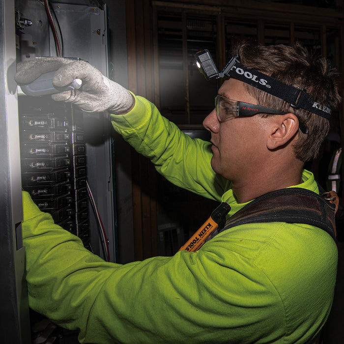 KLEIN TOOLS 400 Lumens All-Day Runtime Rechargeable Headlamp w/ Fabric Strap