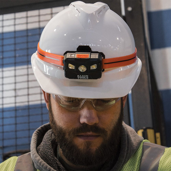 KLEIN TOOLS 400 Lumens All-Day Runtime Rechargeable Headlamp w/ Silicone Strap