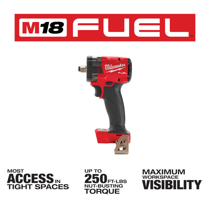 MILWAUKEE M18 FUEL™ 1/2" Compact Impact Wrench w/ Friction Ring (Tool Only)