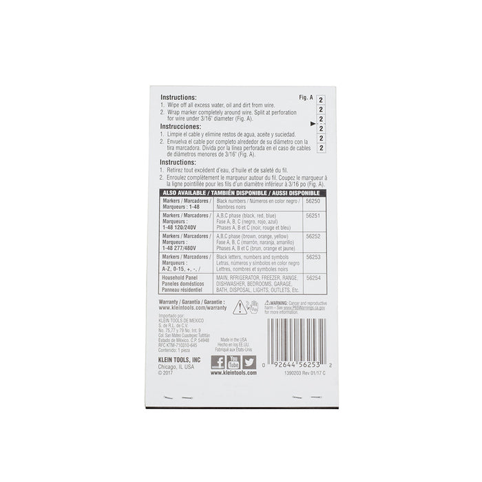 KLEIN TOOLS Wire Marker Book, Letters, Numbers, & Symbols