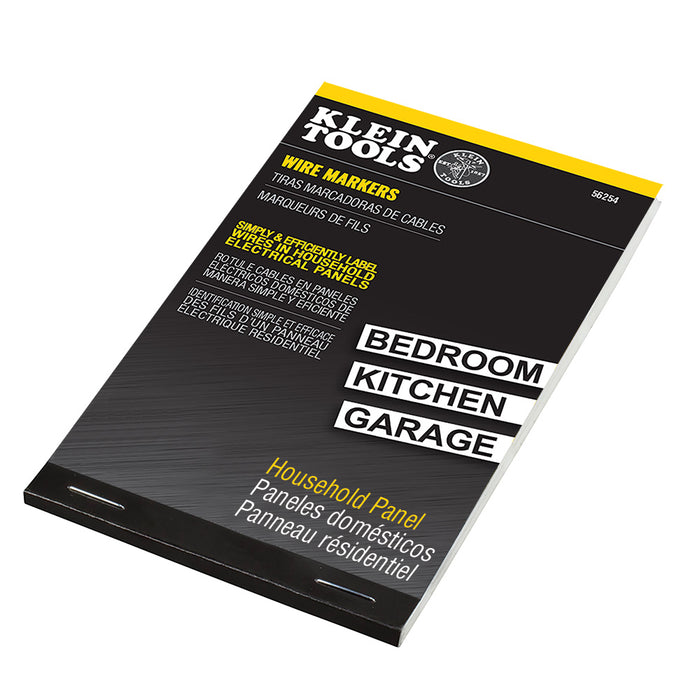 KLEIN TOOLS Wire Marker Book, Household Electrical Panel