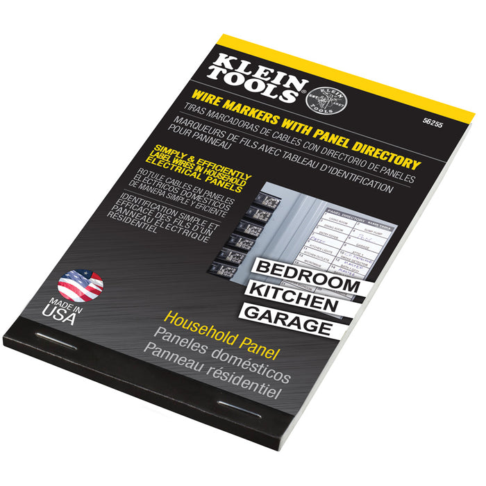 KLEIN TOOLS Libro de marcadores de cables, panel eléctrico doméstico con directorio