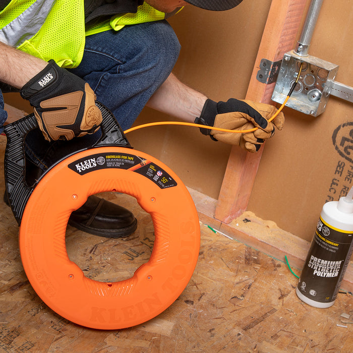 KLEIN TOOLS 50' Fiberglass Fish Tape w/ Spiral Steel Leader