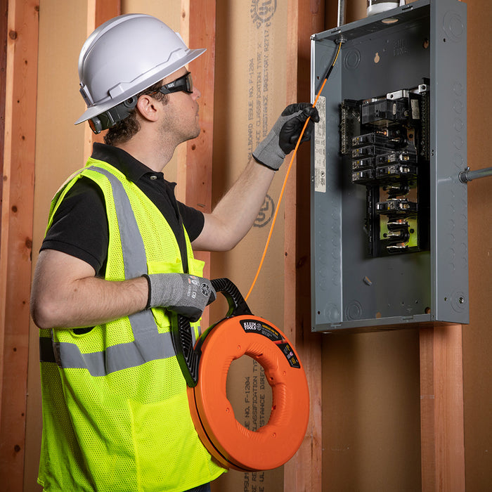 KLEIN TOOLS 100' Fiberglass Fish Tape w/ Spiral Steel Leader