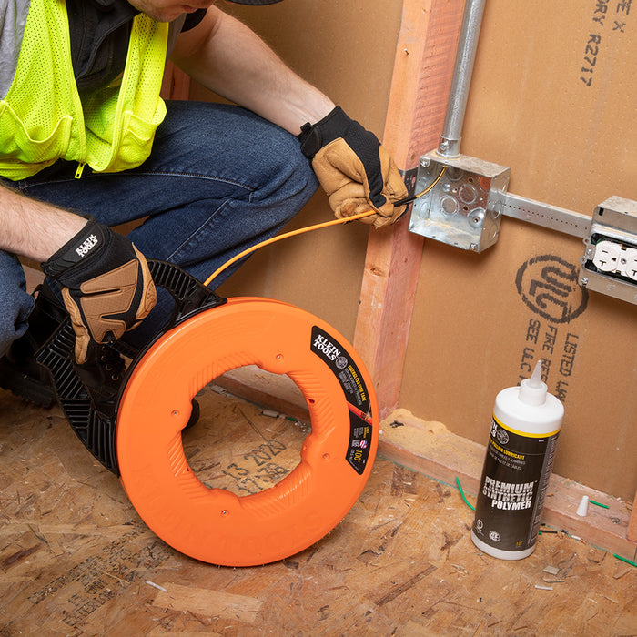 KLEIN TOOLS 100' Fiberglass Fish Tape w/ Spiral Steel Leader