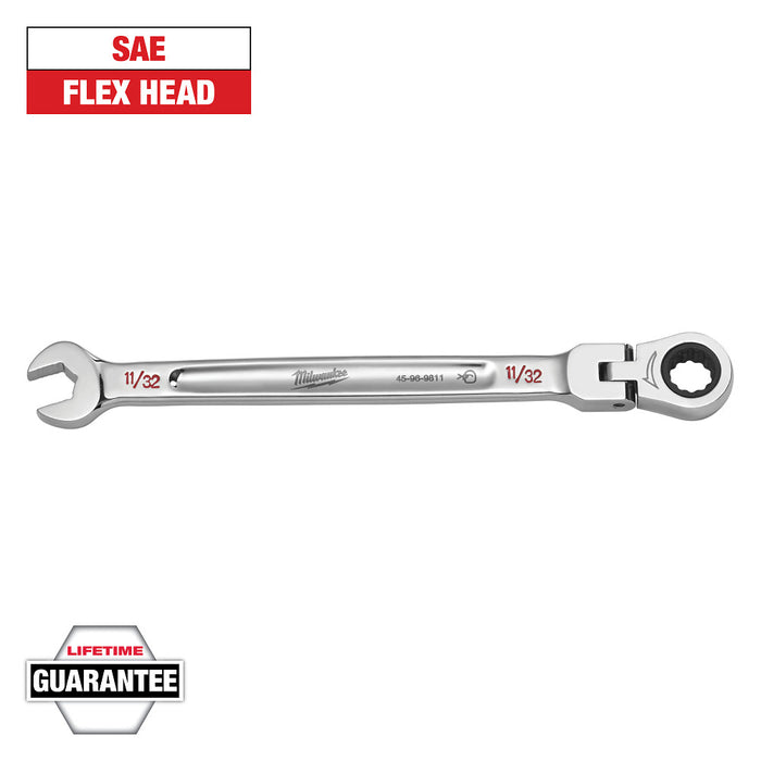 MILWAUKEE Flex Head Ratcheting Combination Wrench - SAE