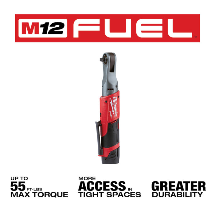 MILWAUKEE M12™ FUEL™ Juego de trinquete de 3/8"