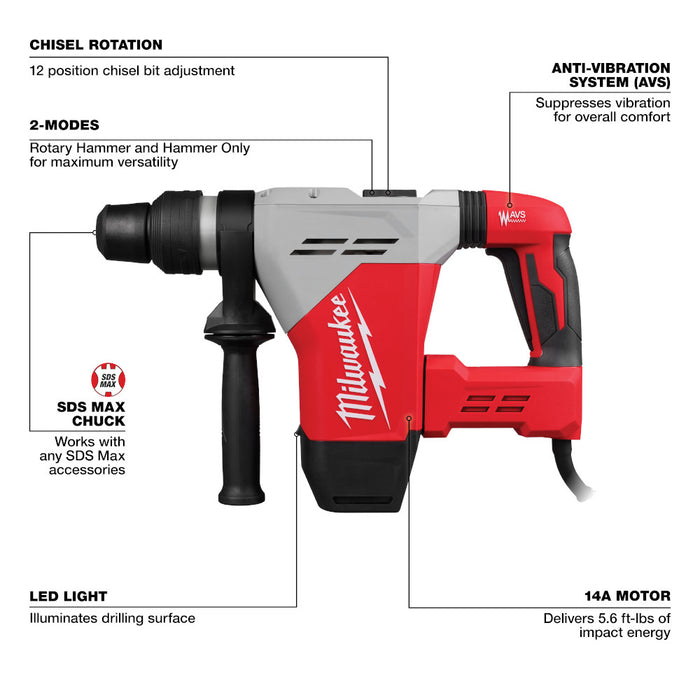 MILWAUKEE 1-9/16" SDS MAX Rotary Hammer