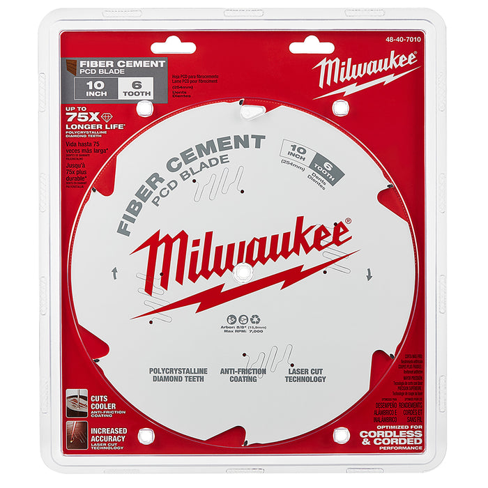 MILWAUKEE 10" 6T Circular Saw Fiber Cement Blade