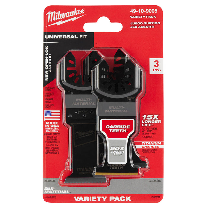 MILWAUKEE 3 PC. OPEN-LOK™ Multi-Material Multi-Tool Blade Variety Pack