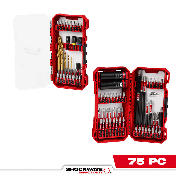 MILWAUKEE 75 PC. SHOCKWAVE IMPACT DUTY™ Drill, Drive & Fasten Set