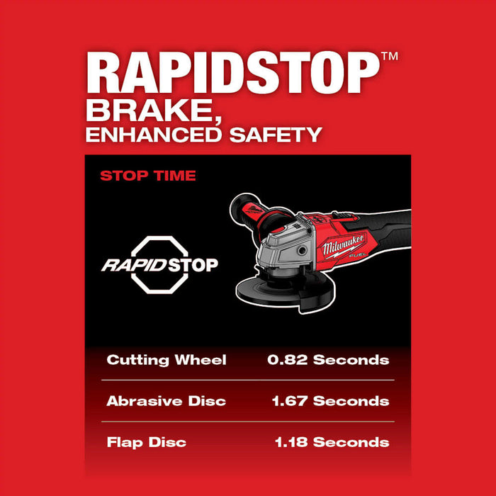 MILWAUKEE M18 FUEL 4-1/2" / 5" Braking Grinder w/ ONE-KEY & Slide Lock-On Switch (Tool Only)