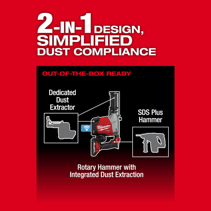 MILWAUKEE M18 FUEL Overhead Rotary Hammer w/ Integrated Dust Extraction Kit