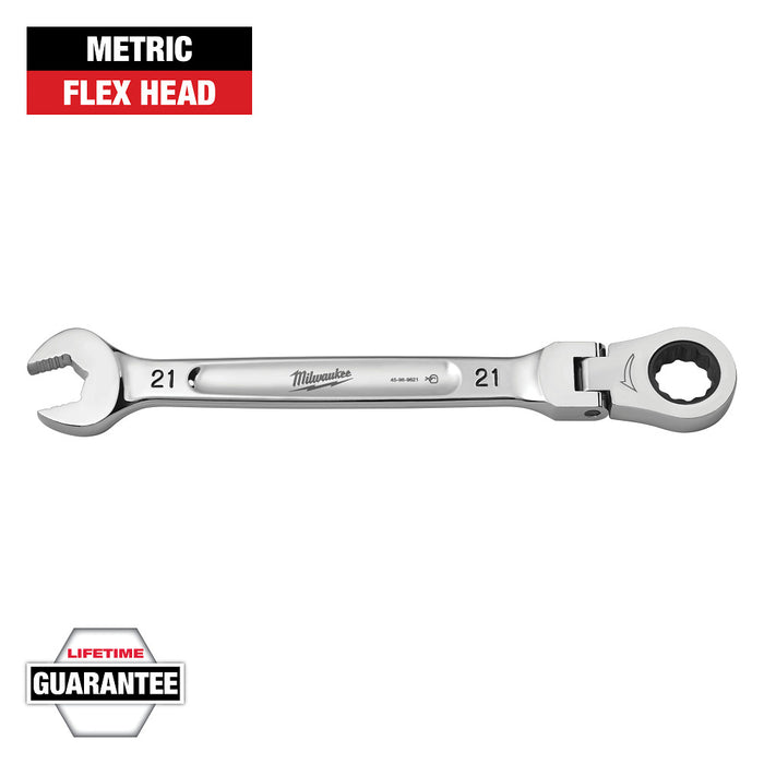 MILWAUKEE Flex Head Ratcheting Combination Wrench - Metric