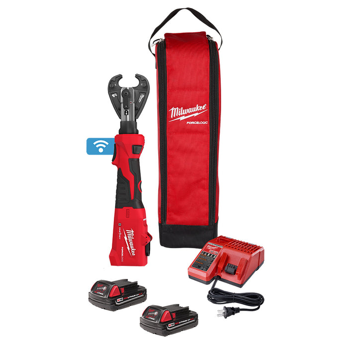 MILWAUKEE M18 FORCE LOGIC 6T Linear Utility Crimper Kit w/ Snub Nose Jaw