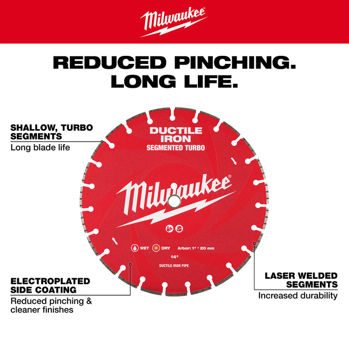 MILWAUKEE 14" Ductile Iron Segmented Diamond Blade