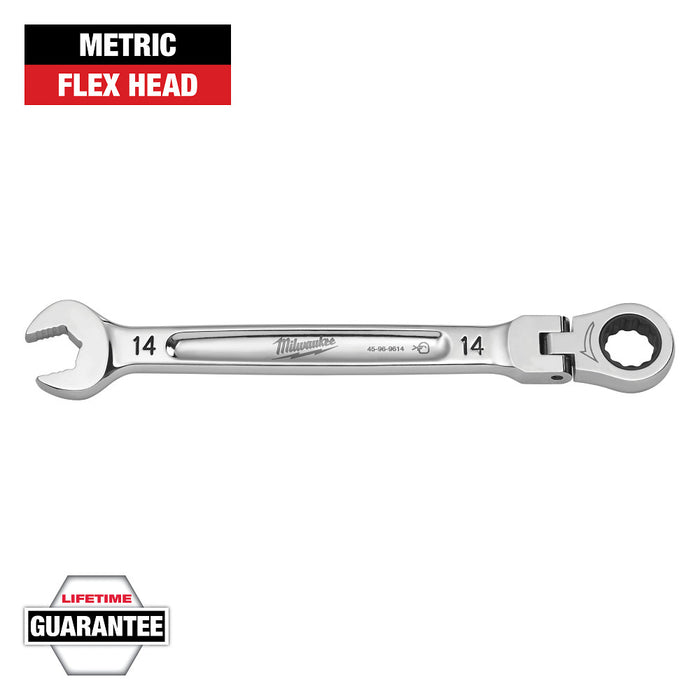 MILWAUKEE Flex Head Ratcheting Combination Wrench - Metric