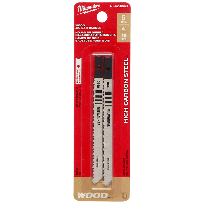 Milwaukee Tools 4", 10 TPI,  Jig Saw Blades 48-42-0640