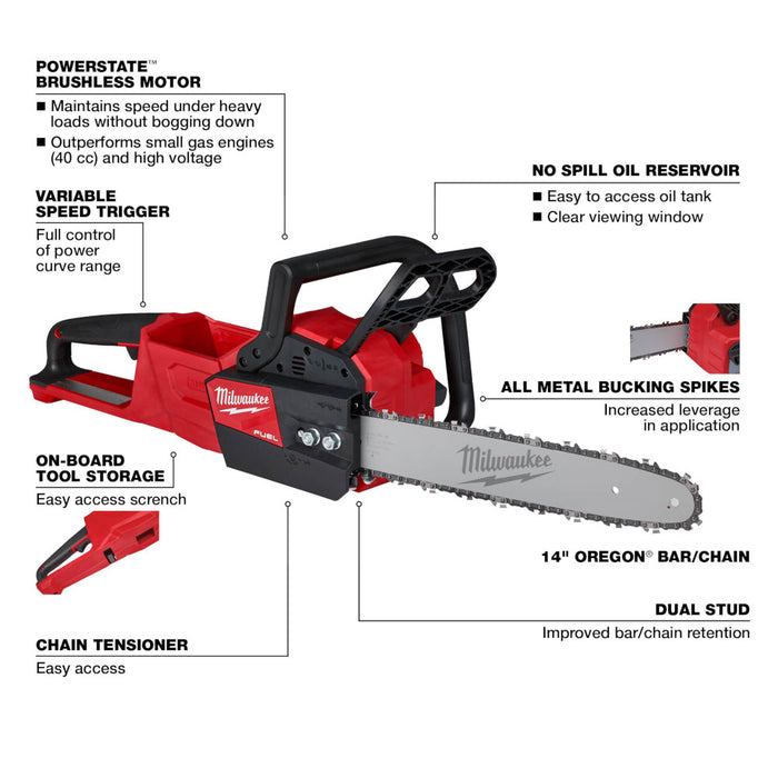 MILWAUKEE M18 FUEL™ 14" Chainsaw (Tool Only)