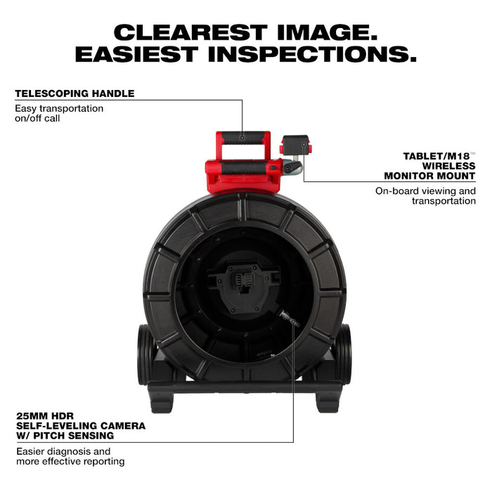 MILWAUKEE 200’ Mid-Stiff Modular Pipeline Inspection Reel