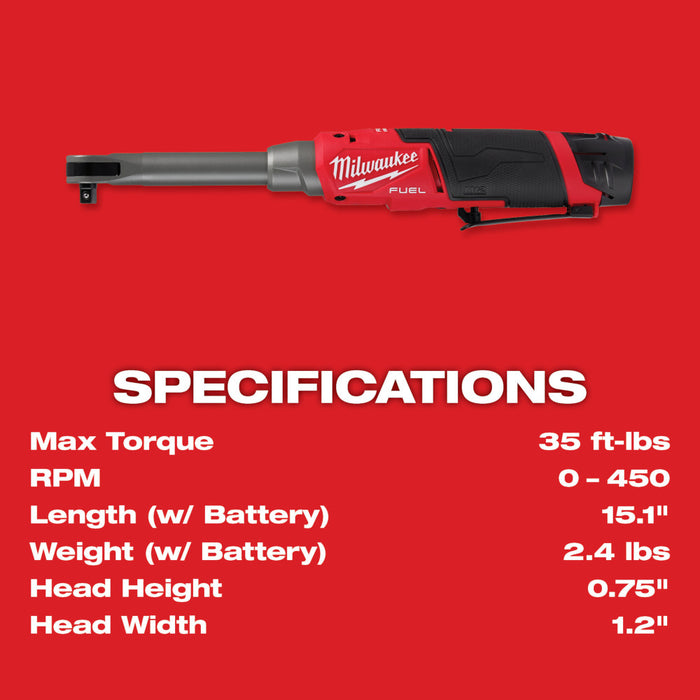 MILWAUKEE M12 FUEL™ Kit de trinquete de alta velocidad de alcance extendido de 3/8"