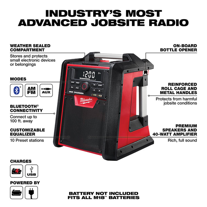 Radio/cargador MILWAUKEE M18™ para el lugar de trabajo (solo herramienta)
