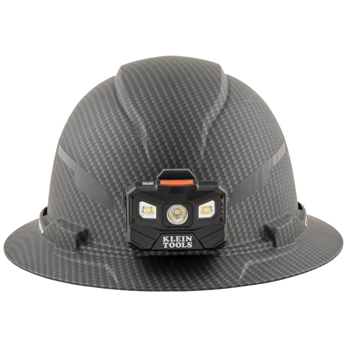 KLEIN TOOLS Full Brim Premium KARBN™ Pattern Hard Hat w/ Headlamp