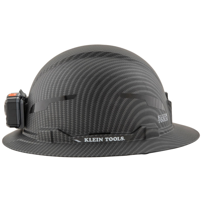 KLEIN TOOLS Full Brim Premium KARBN™ Pattern Hard Hat w/ Headlamp
