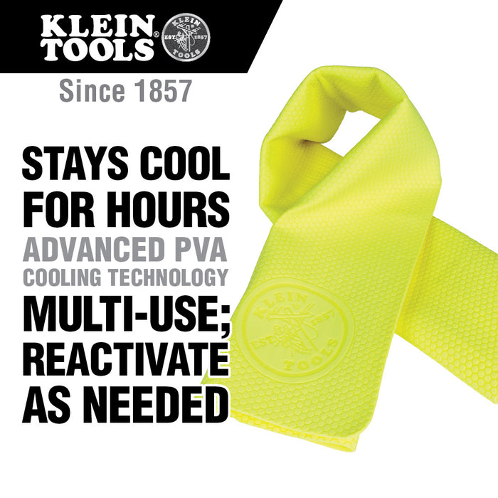 Klein Tools Cooling PVA Towel, High-Visibility Yellow, 2-Pack