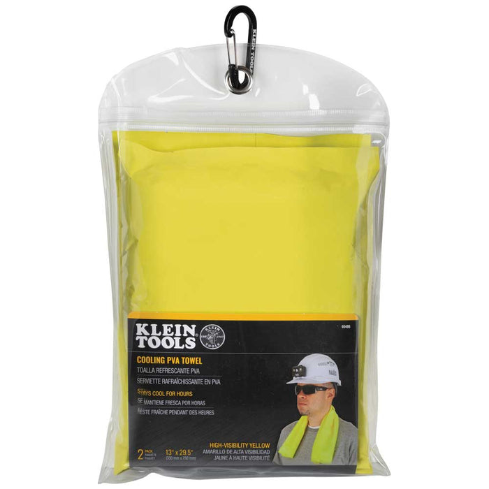 Klein Tools Cooling PVA Towel, High-Visibility Yellow, 2-Pack