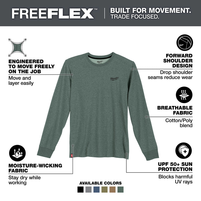Milwaukee Hybrid Tee - LS Dark Green L 604E-L