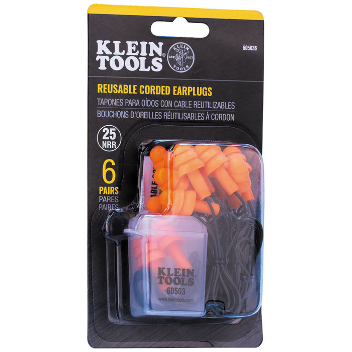 KLEIN TOOLS Corded Earplugs (6 PAIRS)