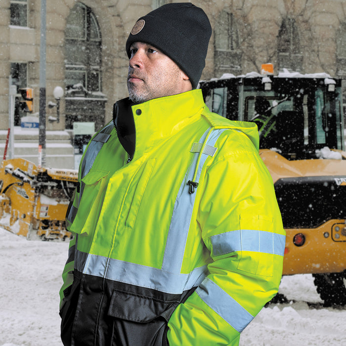 KLEIN TOOLS Black Heavy Knit Hat w/ Leather Logo