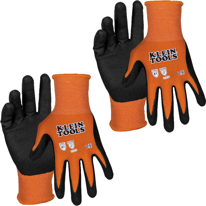 KLEIN TOOLS Touchscreen Cut Level A1 Knit Dipped Gloves (2 PAIR)