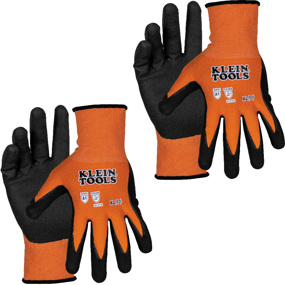KLEIN TOOLS Touchscreen Cut Level A1 Knit Dipped Gloves (2 PAIR)