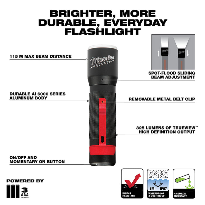 MILWAUKEE 325L Focusing Flashlight w/ Holster