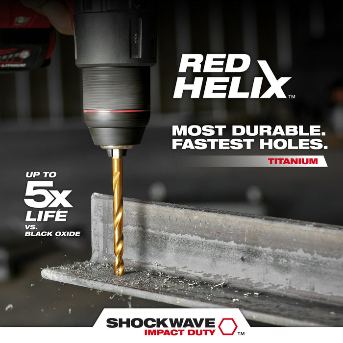 MILWAUKEE 29 UDS. Juego de brocas de titanio SHOCKWAVE IMPACT DUTY™ RED HELIX™